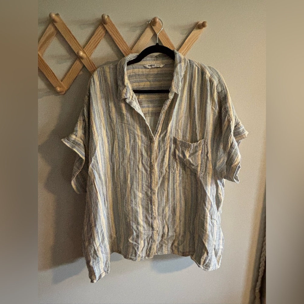 Sonoma Plus Size 100% Cotton Striped Blouse